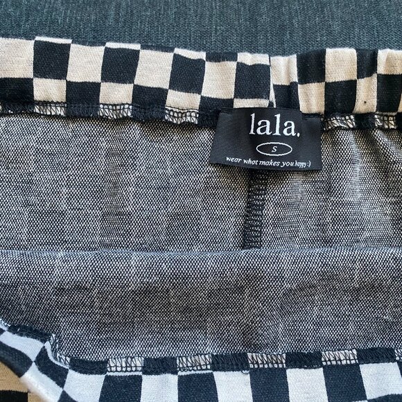 LALA ORIGINAL: Looking Good Print Top + Skirt Set in Checkerboard, Size S - Picture 12 of 16